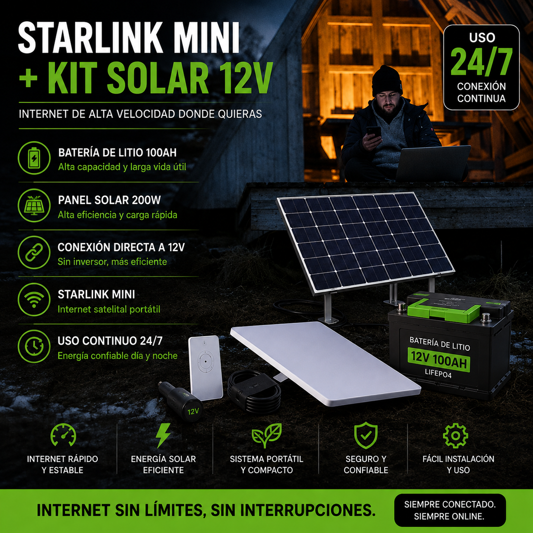 Starlink Mini + Kit Emprendedor - Internet de alta velocidad y Red WiFi Profesional